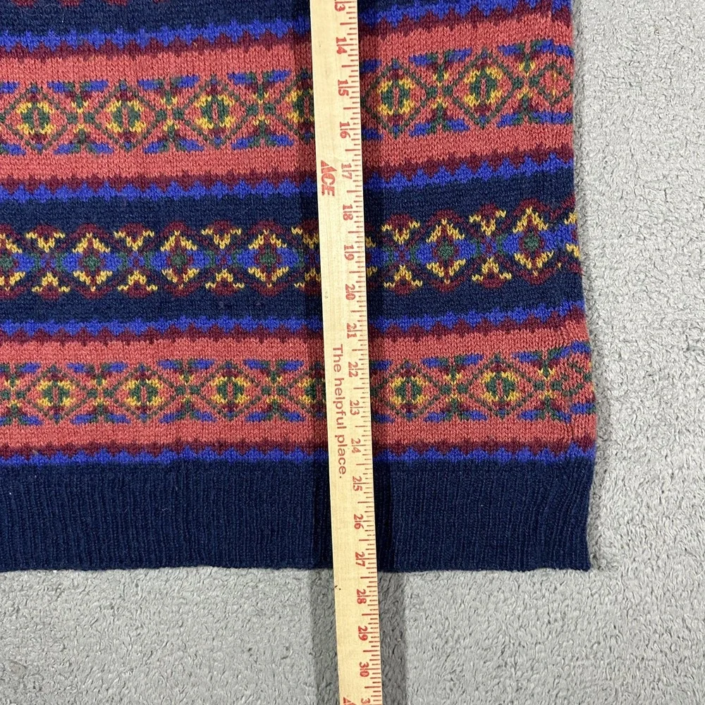 Vintage Laura Ashley Women's Embroidered 100% Wool Sweater Long Sleeve #3489